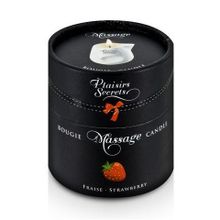 Массажная свеча с ароматом клубники Plaisir Secret Bougie de Massage Gourmande Fraise 80мл