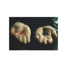 Красные и синие карамельки-таблетки из Матрицы