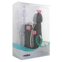 Seven Creations Чёрный анальный стимулятор с вибрацией THRUSTING BUTT PLUG - 14,5 см. (черный)