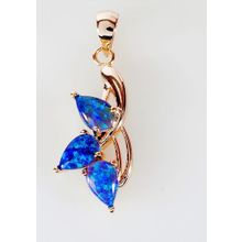 Кулон с зелёным опалом "Трехлистник"