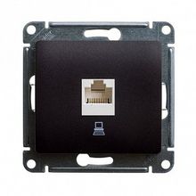 Розетка компьютерная 1xRJ45 Cat.5 GLOSSA, шоколад |  код. GSL000881K |  Schneider Electric