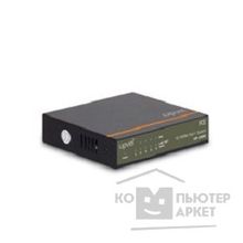 Upvel UP-215FE Компактный 5-портовый PoE+ коммутатор с четырьмя PoE+ портами до 30Вт на порт металлический корпус, внешний блок питания, Maximum PoE Output Power: 70W