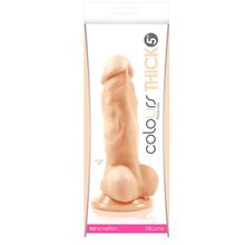 Телесный фаллоимитатор Colours Pleasures Thick 5  Dildo - 18,3 см. телесный