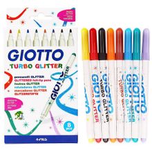 Фломастеры GIOTTO 425800 TURBO GLITTER 8 цв глиттер