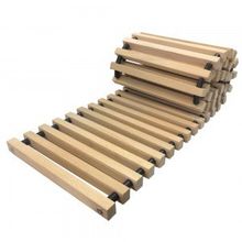 Рулонная решётка перелива Savva деревянная, ширина 294, шаг 10 мм (с лаком)