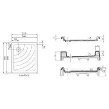 Душевой поддон Ravak Aneta LA (A003701220) 75x90