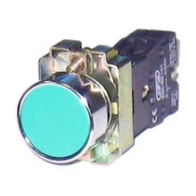 Кнопка XB2-BH31, зеленая с фиксацией, металл, 1НО