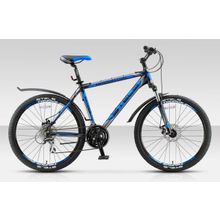 STELS Navigator-650MD.16 26" (21ск, алюм, аморт.вилка, диск, Shimano EF51 TX51 Acera HG41)(рама 19,5", темно-синий серебр синий)