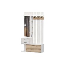 Модули SV-мебель Сканди Вешалка с зеркалом Сосна Санторини светлая   Дуб Делано серия 2