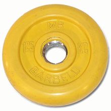 Диск обрезиненный MB Barbell d-26mm  1,25кг, желтый