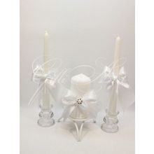 Свечи семейный очаг, набор из 3 шт. Gilliann Pearl White Bows CAN089