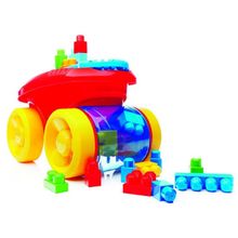 Mega Bloks Веселый вагончик для сбора кубиков красно-желтый First builders