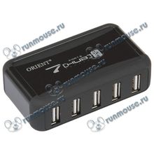 Разветвитель 7 портов USB2.0 ORIENT "KE-700N", внешн., с блоком питания (ret) [103143]