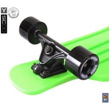 408-G Скейтборд Y-SCOO Longboard Shark TIR 31" пластик 79х22 с сумкой GREEN black