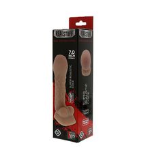 Телесный фаллоимитатор с закрытой головкой REALSTUFF REAL FEELING DONG UNCUT 7INCH - 17,8 см. телесный