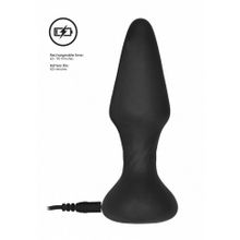 Черный анальный вибромассажер N 81 Rechargeable Remote Controlled Butt Plug - 14 см. (219300)