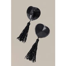 WANAME Чёрные пэстисы Hearts With Tassels в форме сердец с кисточками (черный)