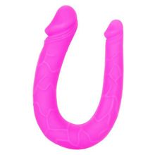 California Exotic Novelties Розовый двусторонний фаллоимитатор Silicone Double Dong AC DC - 30,5 см.