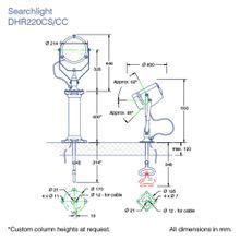 DHR Прожектор поисковый DHR 220CS CC 220CS024 24 В 250 Вт 441000 кд дальность до 664 м стандартная комплектация