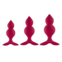 FeelzToys Набор из трех розовых анальный пробок Bibi Twin Butt Plug Set (розовый)