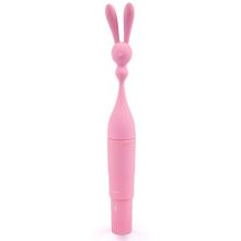 Brazzers Розовый клиторальный вибростимулятор с длинными ушками - 20 см. (розовый)