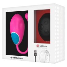 DreamLove Розовое виброяйцо с черным пультом-часами Wearwatch Egg Wireless Watchme (розовый)