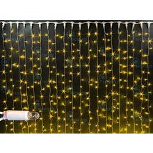 Rich LED RL-C2*3-CW Y Уличный светодиодный Занавес 2x3 м, желтый, пост свечение, провод белый