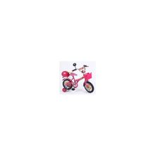 Велосипед 2-х колесный Lider Kids G12BD134, багажник, клаксон, тренировочные колеса, розовый (2-4 года)
