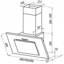 Каминная вытяжка Maunfeld Tower GS 90 INOX BLACK