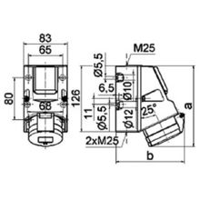 Bals Настенный комбинационный модуль Bals TK-Kombi-Dose 1010 400 В 16 А 5 полюсов IP44 красный