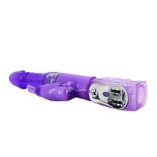 Фиолетовый вибратор Traver Partner с ротацией бусин - 26 см. Фиолетовый