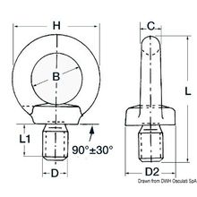 Osculati Male forged eyebolt AISI316 8 mm, 39.158.08