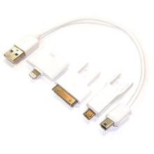 Набор адаптеров Gembird A-USBTO14B Apple 30 pin Lightning 8 pin miniUSB microUSB