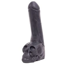 O-Products Черный фаллоимитатор-гигант с черепом Cock with Skull - 28 см.