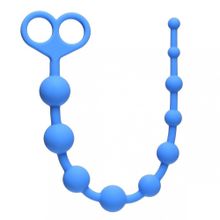 Lola toys Голубая анальная цепочка Orgasm Beads - 33,5 см.