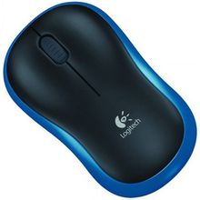 Мышь logitech m185, беспроводная оптическая, 800dpi, usb, black-blue, черно-синяя, 910-002239