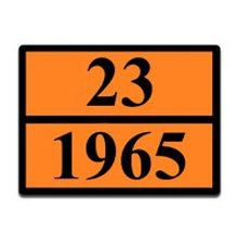 Оранжевая табличка опасный груз 23-1965 (пропан-бутановая смесь)