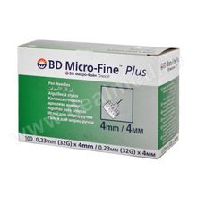 Игла BD Micro-Fine Plus 32 G (0,23 x 4 мм) (Арт. 320520), США