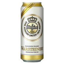 Пиво Варштайнер Премиум Верум, 0.500 л., 4.8%, светлый лагер, светлое, железная банка, 24
