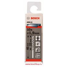 Bosch Набор 10 сверл по металлу HSS-G 1,9 мм DIN 338 (2608585474 , 2.608.585.474)