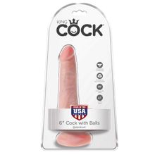 Pipedream Телесный фаллоимитатор с мошонкой и присоской 6  Cock with Balls - 17,8 см. (телесный)