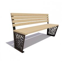 Скамейка садовая «СКОЛКОВО» без подлокотников  (2,5м)