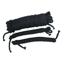 Чёрные хлопковые верёвки для бондажа (65907)