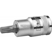 Торцовая бита-головка SPLINE, сатинированная Kraftool 27911-06_z01 (1 2", M6)