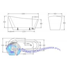 Ванна акриловая отдельностоящая BELBAGNO BB63-1800