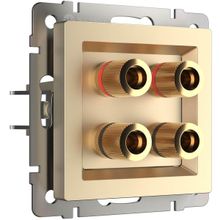 Werkel Акустическая розетка Werkel х4 шампань WL11-AUDIOx4 4690389124495 ID - 237503