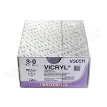 Викрил плюс 3-0 70 см. фиолет. кол.17 мм.1 2, 36 шт уп (Арт. VCP305H) Ethicon, Бельгия США