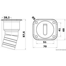 Osculati Square Waste deck filler short version 38 mm, 20.454.06