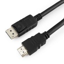 Кабель DisplayPort M - HDMI M, 3.0 м, черный, Cablexpert (CC-DP-HDMI-3M)