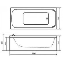Акриловая ванна Triton Стандарт 140x70 см